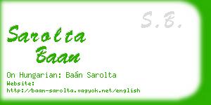 sarolta baan business card